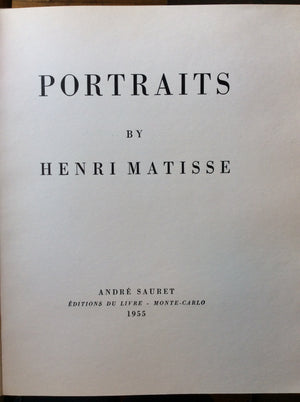 Portraits by Henri Matisse Henri Matisse, Published by André Sauret, Monte-Carlo, 1954