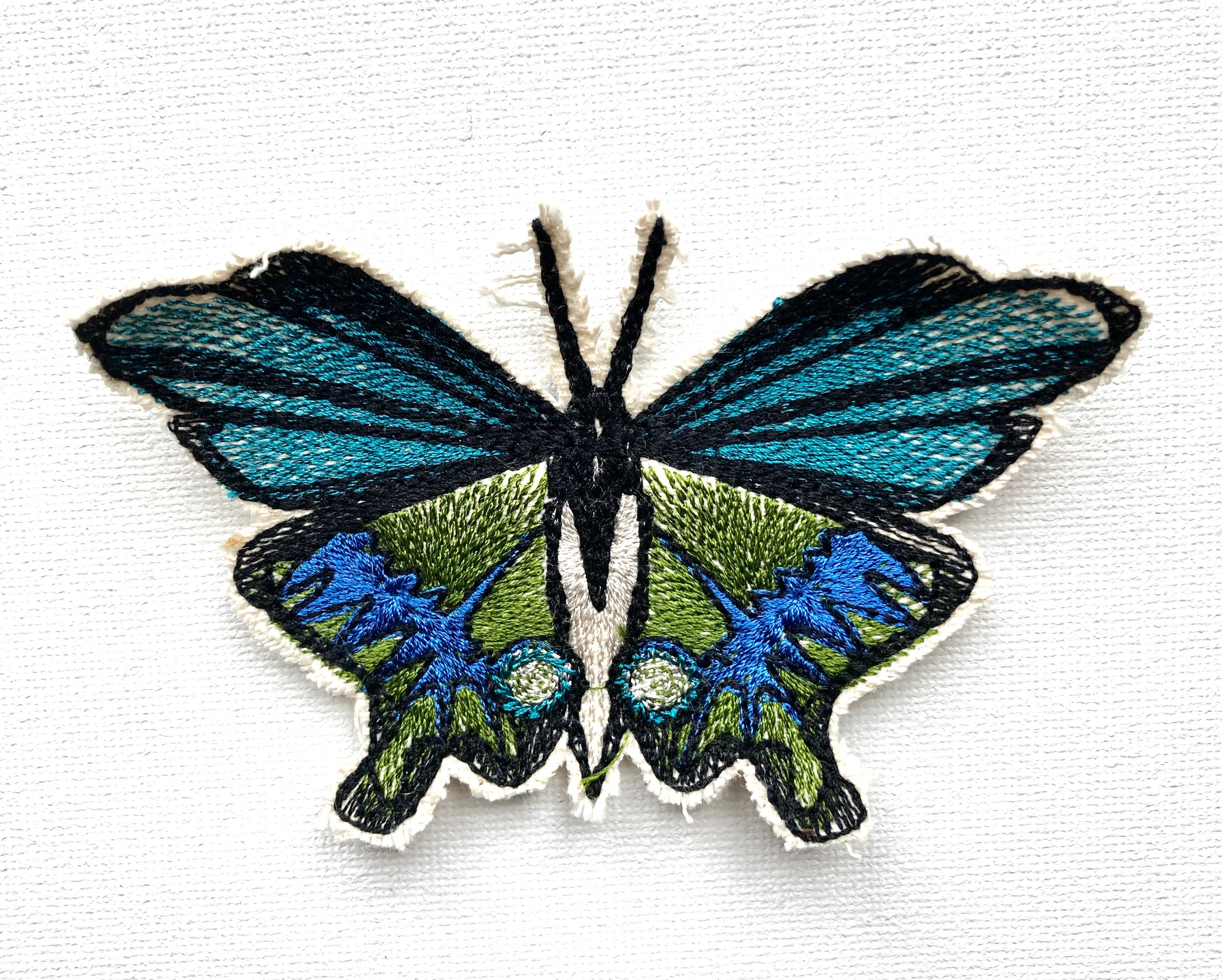 Embroidered Blue Butterfly Patch