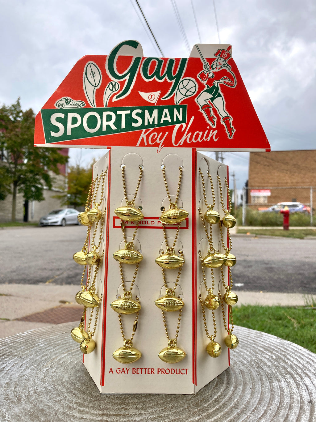 1950s, "Genuine Gay Products" Gay Sportsman Key Chain Store Display!  A Guaranteed Gay Product!