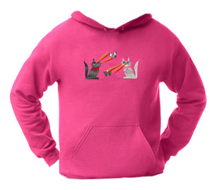 "Laser Cats," Embroidered Hoodie by Nature Girl Industries