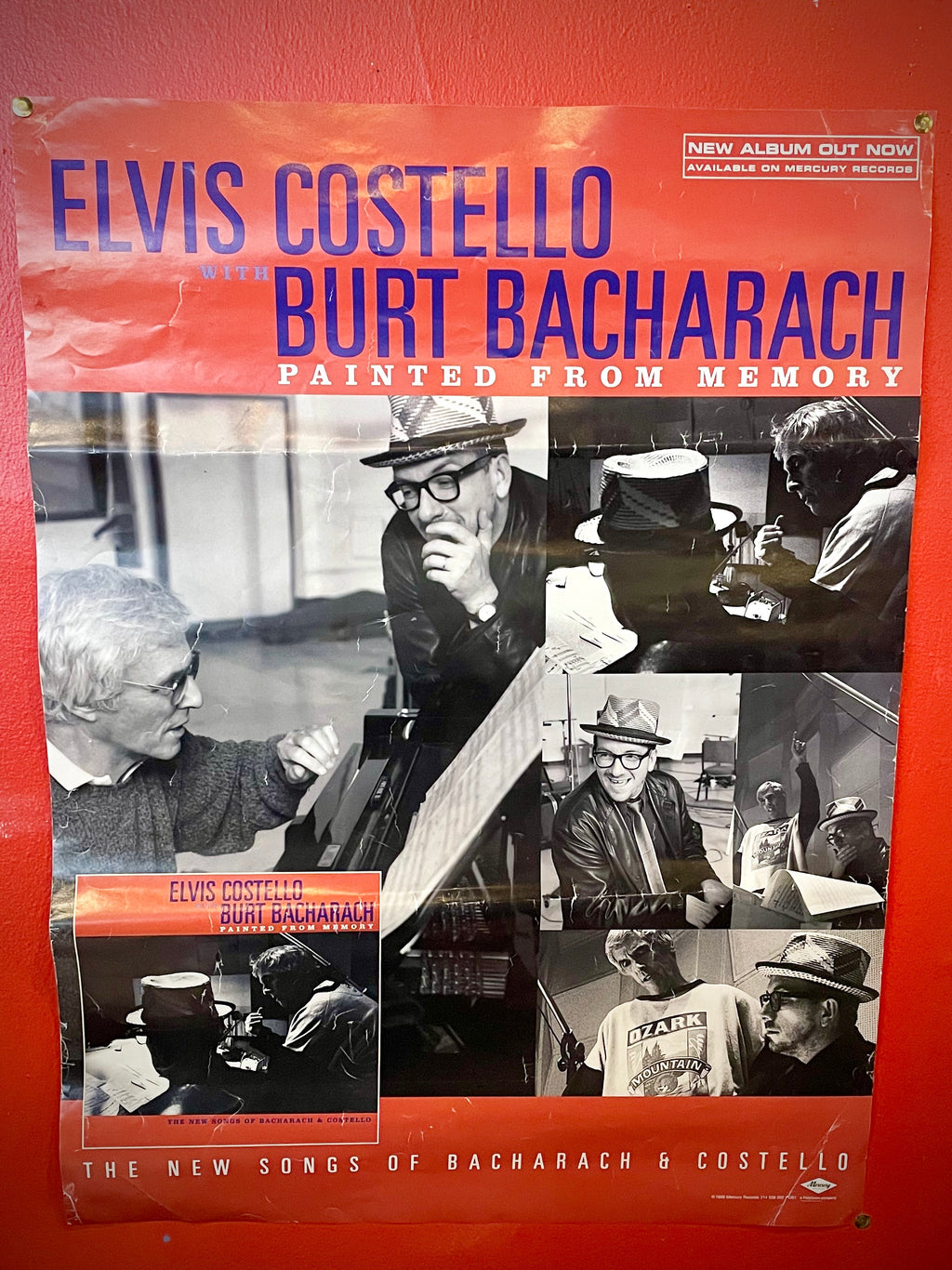 1998 Elvis Costello and Burt Bacharach "Painted From Memory" Poster