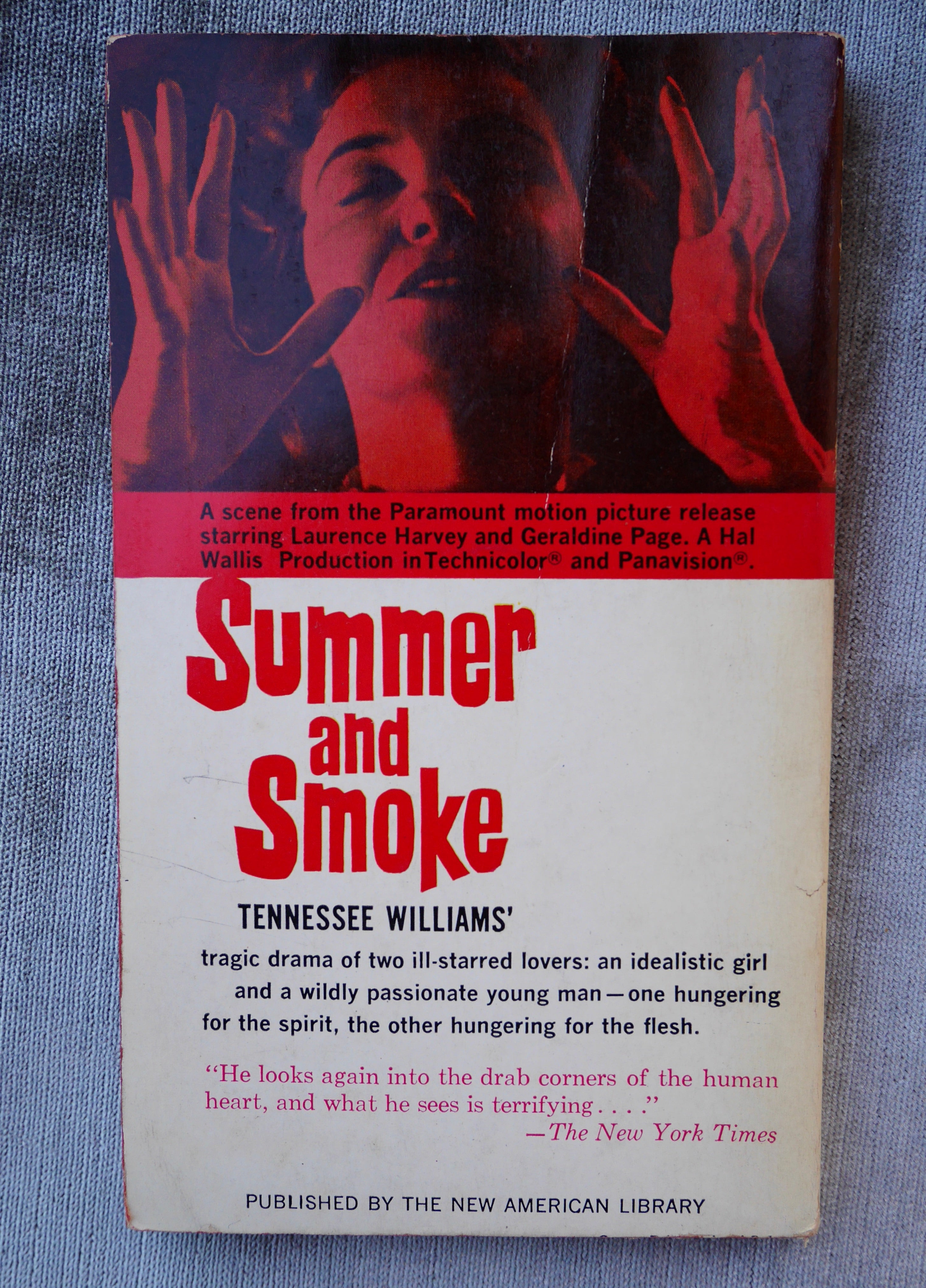 Tennessee Williams, Summer and Smoke, Signet, 1961, Movie Tie-In Paperback