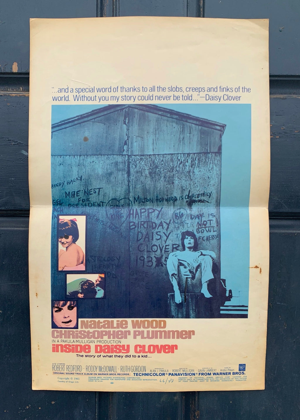"Inside Daisy Clover" MOVIE POSTER 1966