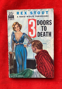 1949. Dell Books, "3 Doors to Death," by Rex Stout