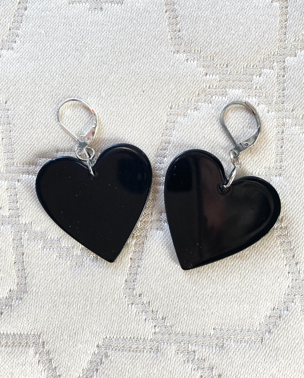 Black Heart Earrings