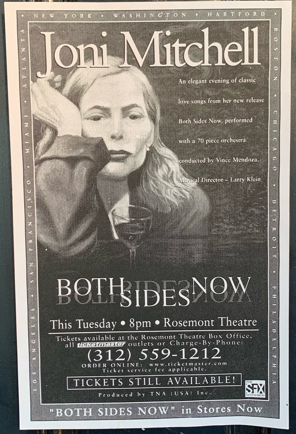 Joni Mitchel at Rosemont Theatre Show Poster/Flyer