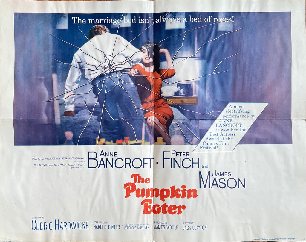 "The Pumpkin Eater" 1964 Original Window Card Movie Poster