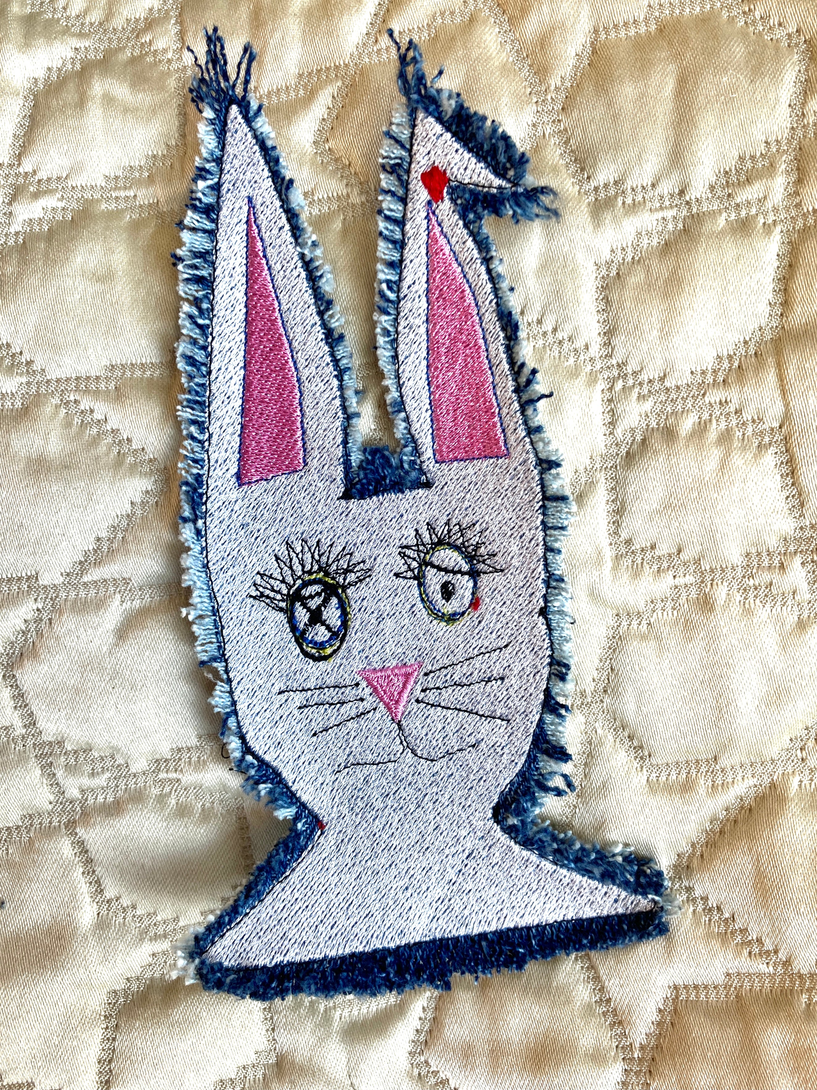 "Trouble Bunny" Embroidered Patch
