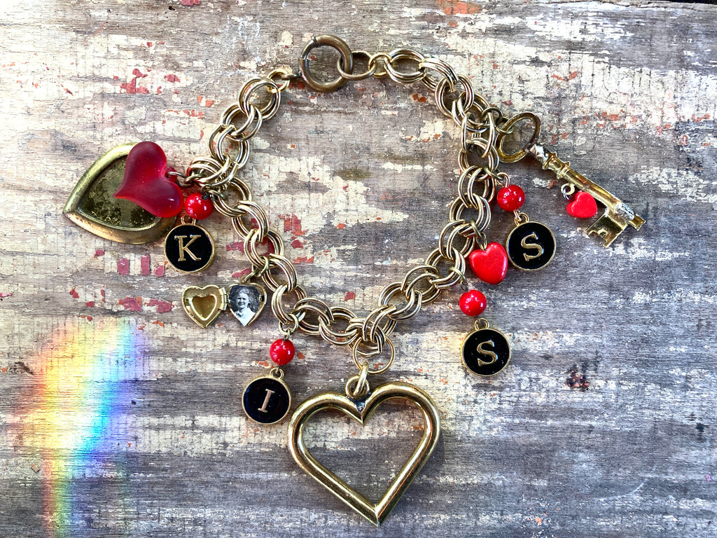 Valentine’s Day Vintage Charm Bracelet